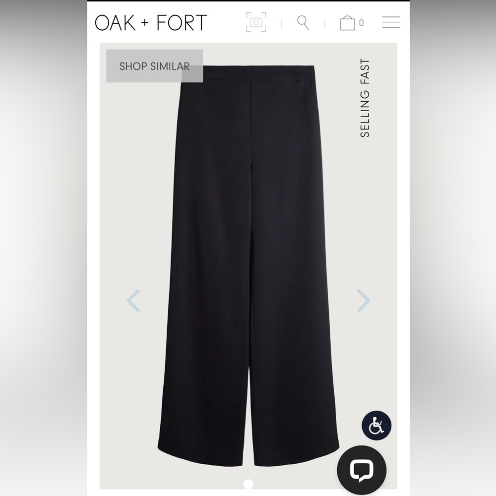 Oak + Fort Satin Crepe Wide Leg Pant